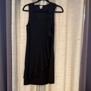 Black Asymmetrical Ruffle Dress